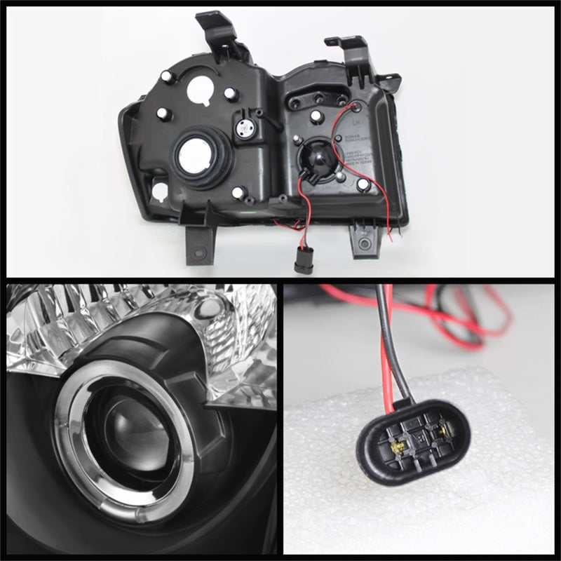 Phares de projecteur Spyder Jeep Grand Cherokee 08-10 LED Halo LED Blk Low 9006 PRO-YD-JGC08-HL-BK