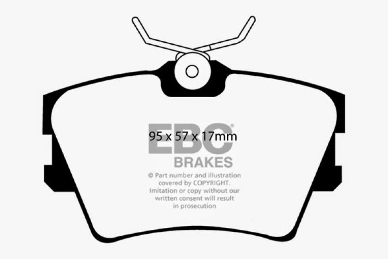 Plaquettes de frein arrière ventilées EBC 96-98 Volkswagen Eurovan 2.5 Greenstuff