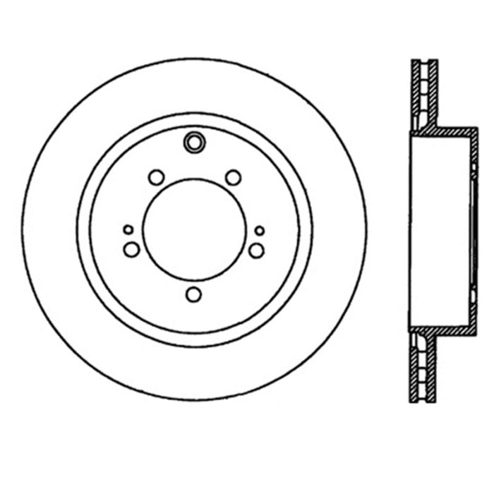 Rotor arrière gauche fendu StopTech Power Slot 03-06 Evo 8 &amp; 9