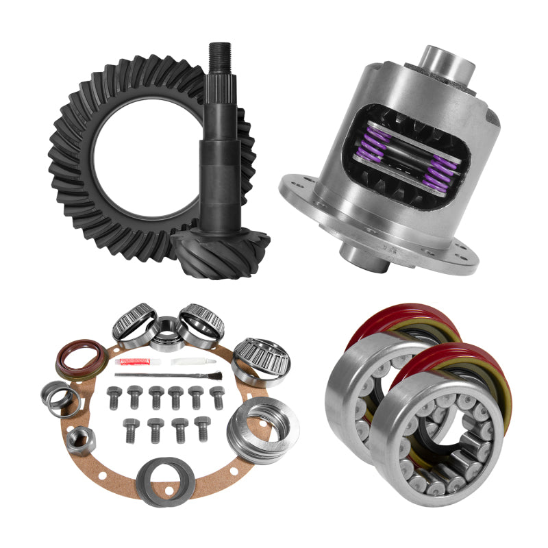 Yukon 8.6in GM 3.42 Rear Ring & Pinion Install Kit 30 Spline Positraction Axle Bearings and Seals