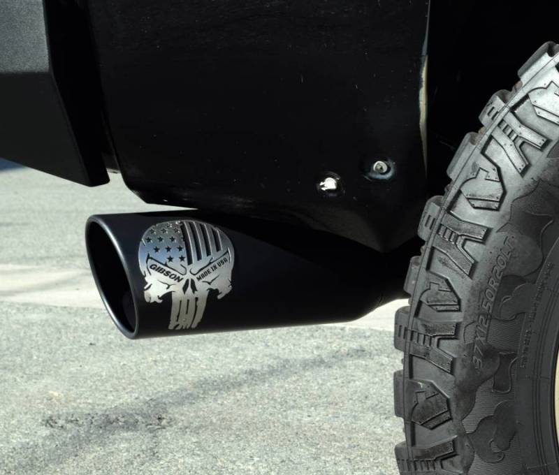 Échappement simple Cat-Back de la série Patriot Skull de 6,2 L de 4 po pour GMC Sierra 1500 LSLT de 14 à 18 de Gibson - Acier inoxydable