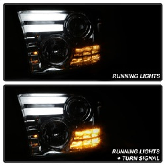 Phares de projecteur Spyder Dodge Ram 09-12 Barre lumineuse DRL Fumée PRO-YD-DR09-LBDRL-SM