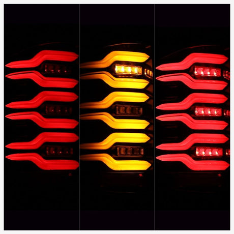 Feux arrière à LED AlphaRex 14-18 Chevy Silverado 1500 Luxx-Series Alpha-Black avec Activ Light/Seq Signal