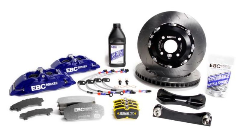 Kit gros freins avant EBC Racing 15-17 Ford Fiesta (Mk7) Blue Apollo-4 étriers 300 mm