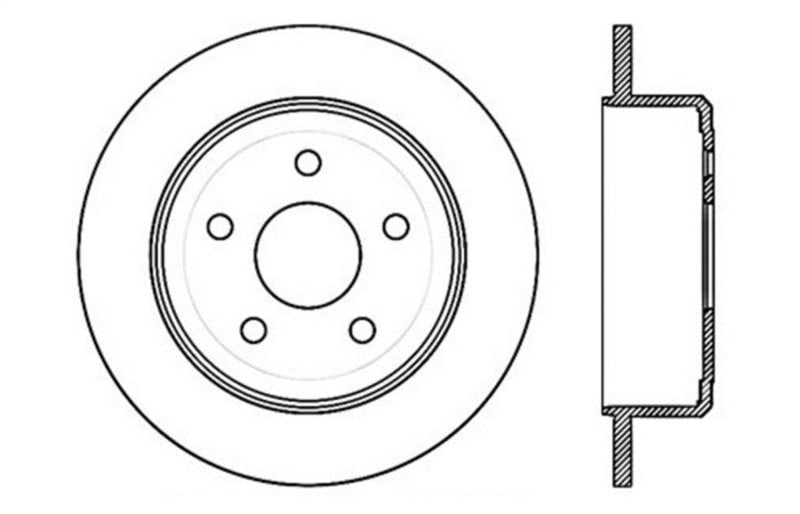 Rotor percé et fendu arrière gauche StopTech Power Slot 07-13 Jeep Wrangler