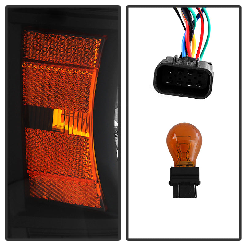 Phares de projecteur Spyder GMC Sierra 14-16 Barre lumineuse DRL Blk PRO-YD-GS14V2-LBDRL-BK