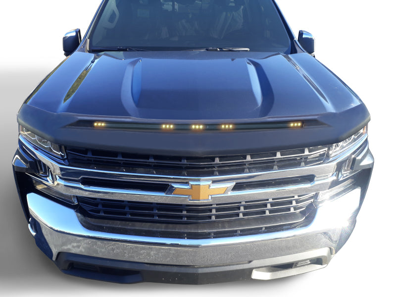 Capot de protection à profil bas Aeroskin AVS 22-23 pour Chevy Silverado 1500 (sauf ZR2/LT TB) avec éclairage - Noir