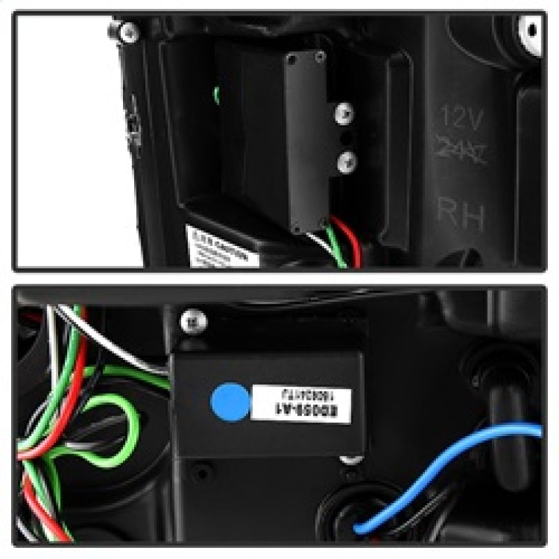 Phares de projecteur Spyder GMC Sierra 14-16 Barre lumineuse DRL Blk PRO-YD-GS14V2-LBDRL-BK