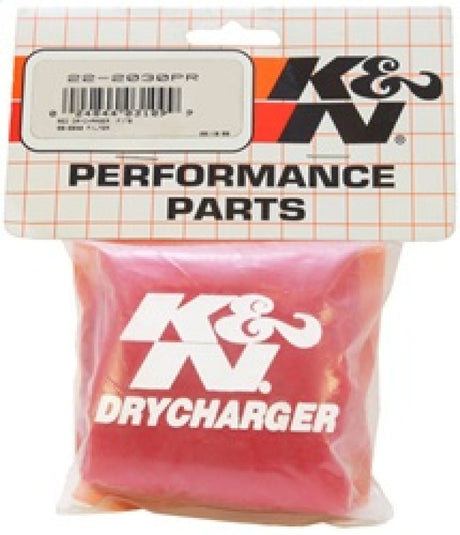 Filtre à air rond conique K&amp;N Red Drycharger 5,25 po x 3 po