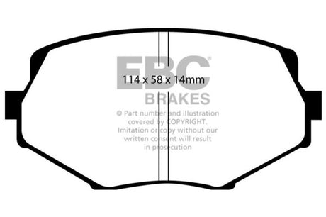 Plaquettes de frein avant EBC 94-01 Mazda Miata MX5 1.8 Yellowstuff