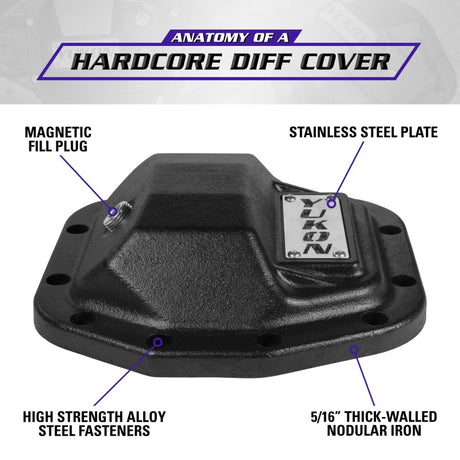 Couvercle en fonte nodulaire Yukon Hardcore pour Jeep Wrangler JL 2018 arrière Dana 35