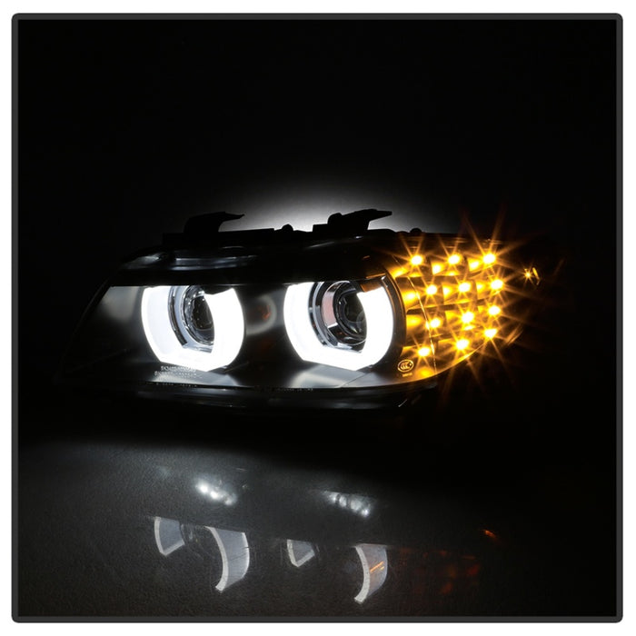 Spyder 09-12 BMW E90 Série 3 4DR HID avec AFS uniquement - Clignotants à LED - Noir - PRO-YD-BMWE9009-AFSHID-BK