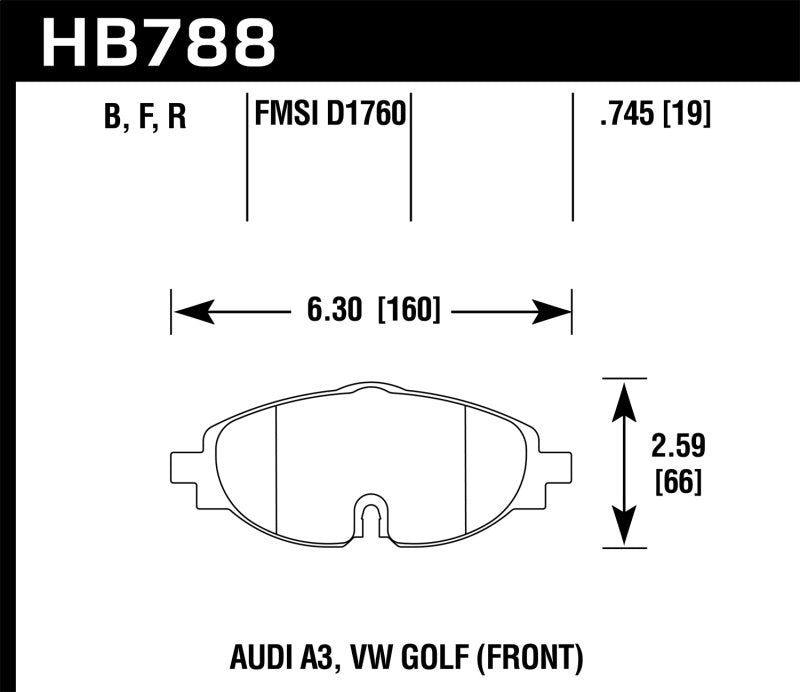 Plaquettes de frein avant Hawk 15-17 VW Golf / Audi A3/A3 Quattro HP+ Street