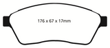 Plaquettes de frein avant EBC 10-11 Cadillac SRX 2.8 Turbo Greenstuff