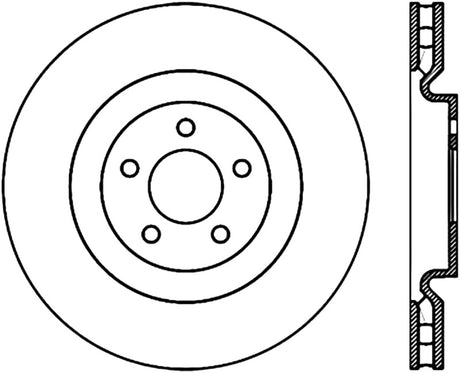 Rotor fendu avant droit StopTech Power Slot Cryo 07-08 Ford Mustang Shelby
