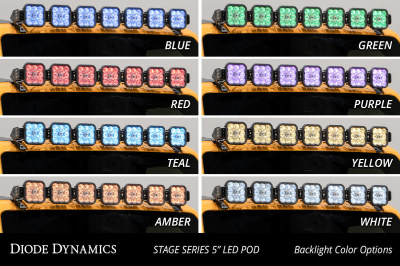 Pare-brise Diode Dynamics Bronco SS5 Sport CrossLink - Kit de barre lumineuse combo jaune