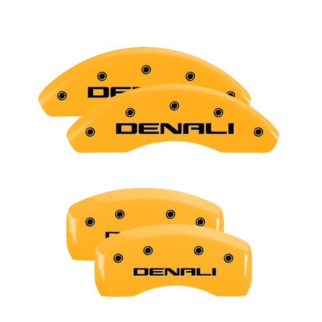 Couvre-étriers MGP 4 gravés avant et arrière finition jaune Denali noir ch