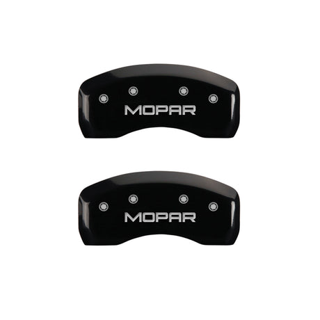MGP 4 Caliper Covers Engraved Front & Rear MOPAR Black finish silver ch