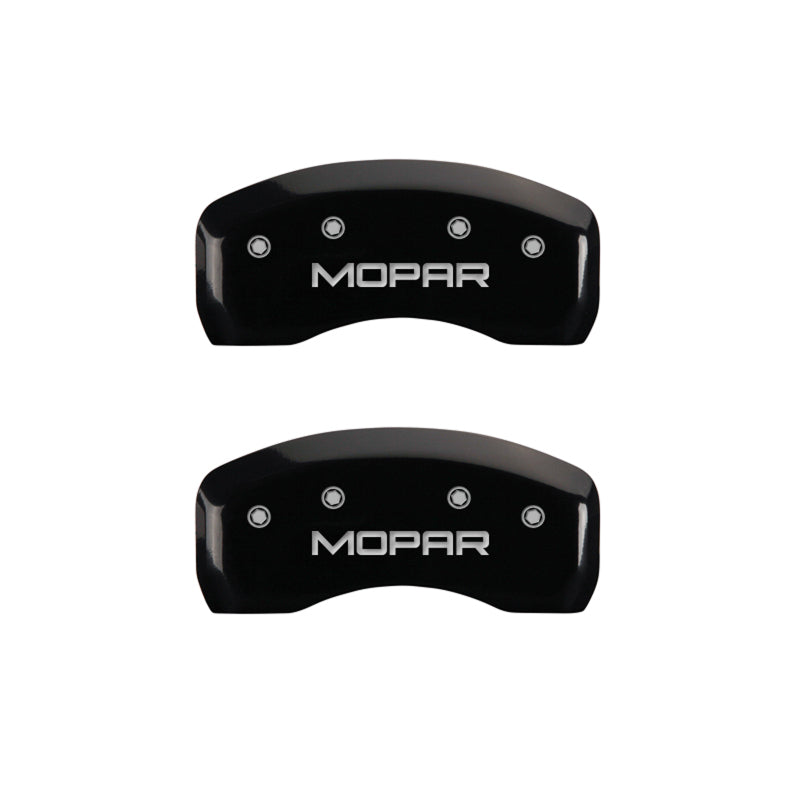 MGP 4 Caliper Covers Engraved Front & Rear MOPAR Black finish silver ch