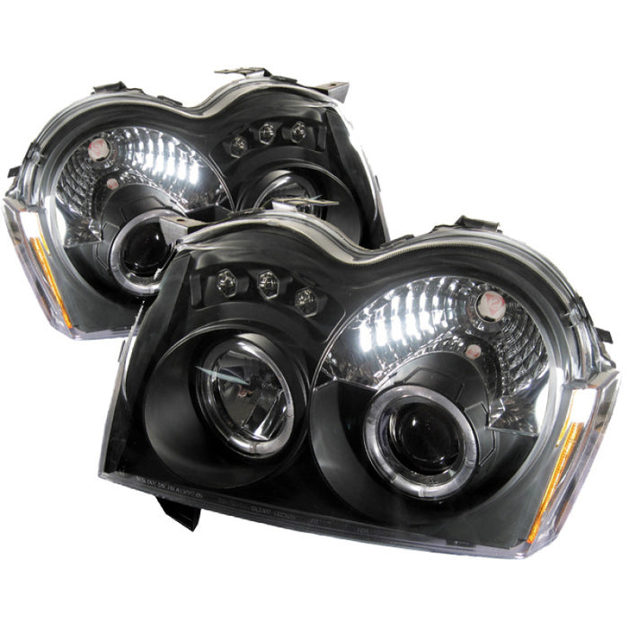 Phares de projecteur Spyder Jeep Grand Cherokee 05-07 LED Halo LED Blk Low 9006 PRO-YD-JGC05-HL-BK