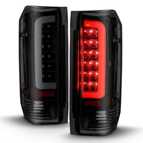 Feux arrière à LED ANZO 1987-1996 Ford F-150 Boîtier noir Lentille fumée (paire)