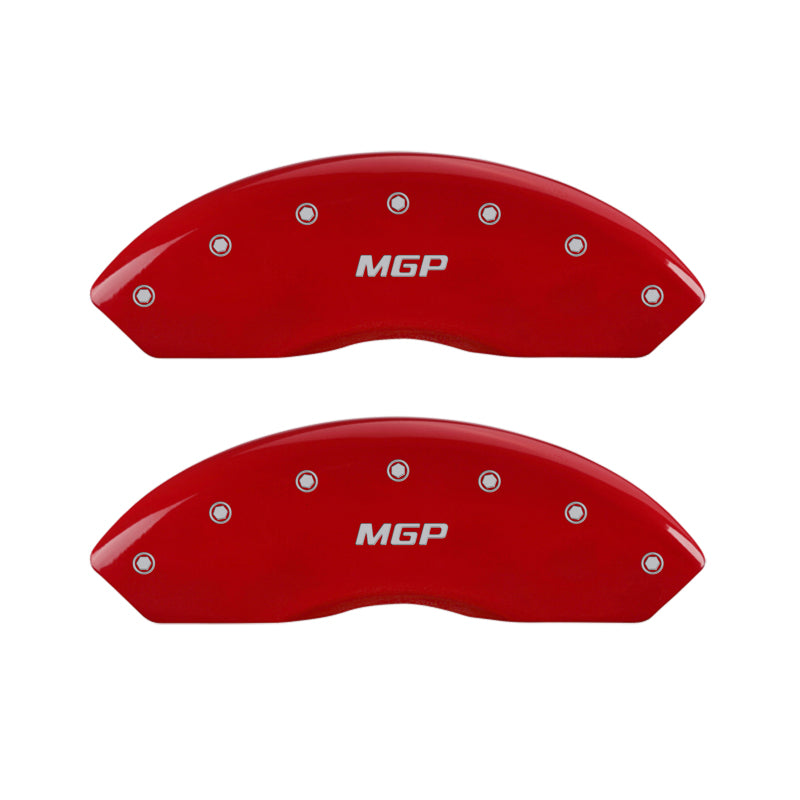 MGP 4 Caliper Covers Engraved Front & Rear GMC Red finish silver ch