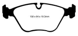 Plaquettes de frein avant EBC 10-14 pour BMW X5 4.4 Twin Turbo (50) Greenstuff