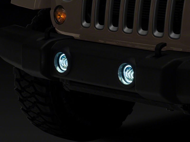 Phares antibrouillard à DEL Raxiom 07-18 Jeep Wrangler JK Axial Series 4 pouces avec halo