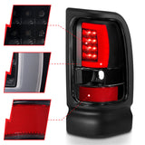 Feux arrière à LED ANZO 1994-2001 Dodge Ram 1500 style planche noir avec lentille transparente