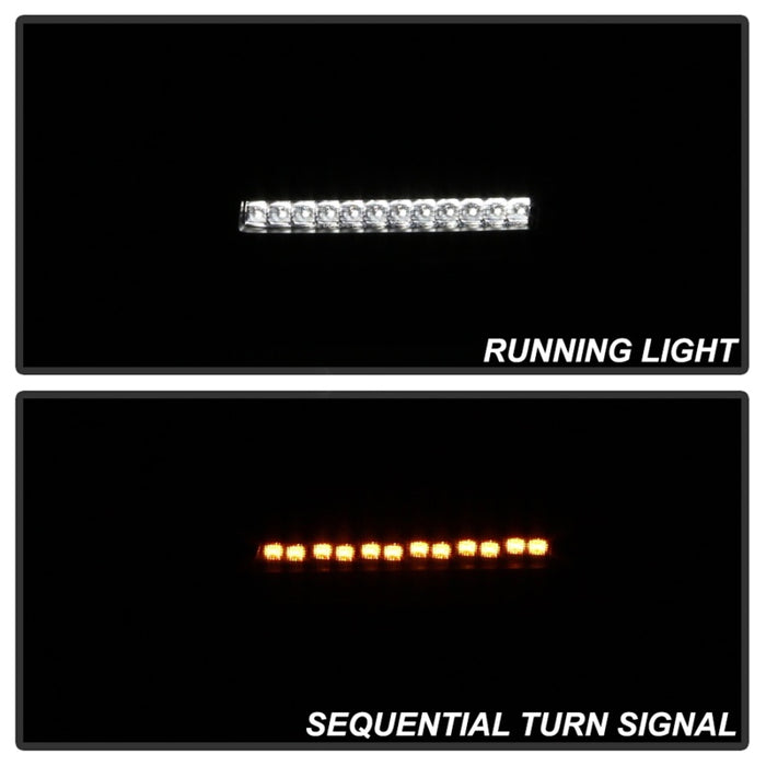 Feux de pare-chocs avant à LED pour Jeep Wrangler Spyder 2018-2019 (modèle halogène uniquement) - Signal séquentiel - Noir