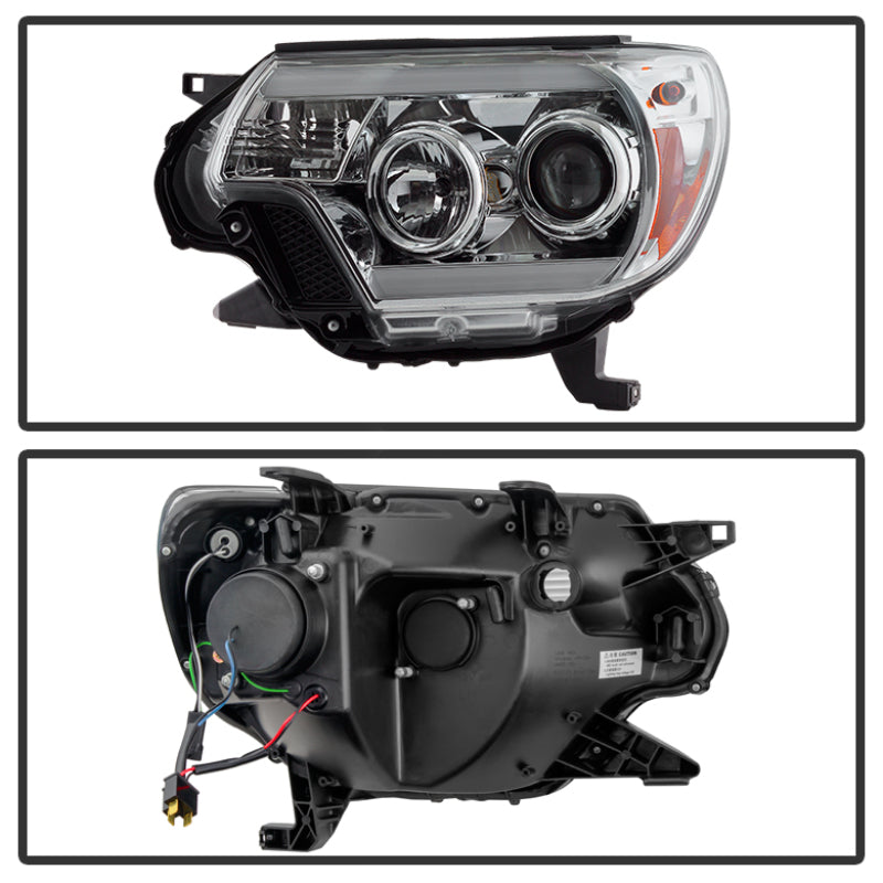 Phares de projecteur Spyder Toyota Tacoma 12-16 Barre lumineuse DRL Chrome PRO-YD-TT12-LBDRL-C