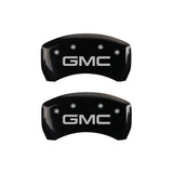 MGP 4 Caliper Covers Engraved Front & Rear GMC Black finish silver ch