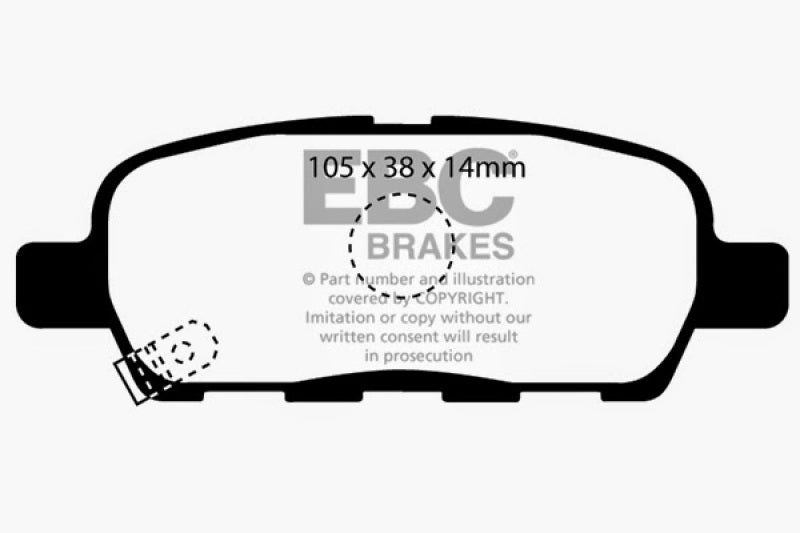 Plaquettes de frein arrière EBC 08-13 Infiniti EX35 3.5 Greenstuff