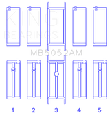 King Engine Bearings Chrysler/Mitsubishi 122ci 2.0L (Size 0.25) Main Bearing Set