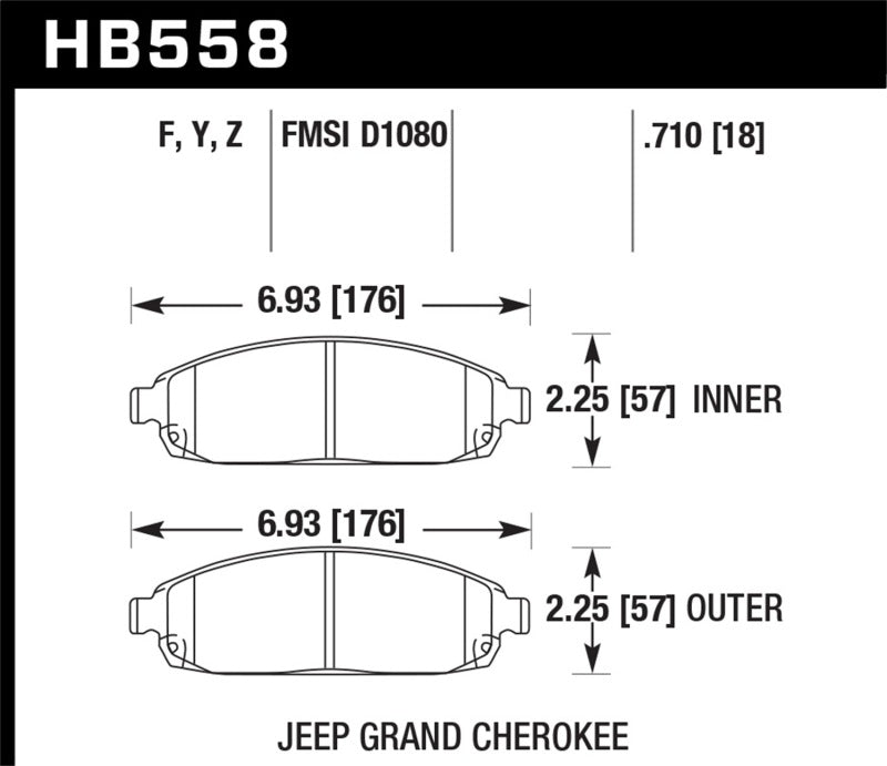 Plaquettes de frein avant LTS pour Jeep Commander 06-10 / Grand Cherokee 05-10