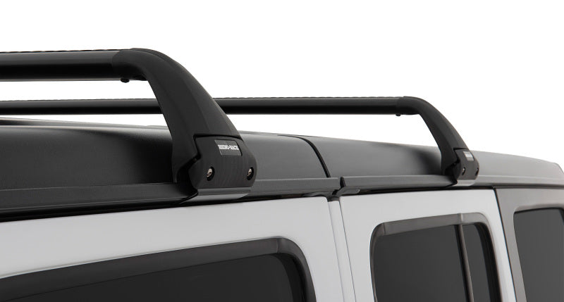 Barres de toit Rhino-Rack 07-22 pour Jeep Wrangler JK/JL 4 portes Hard Top Vortex SG 2 barres - Noir