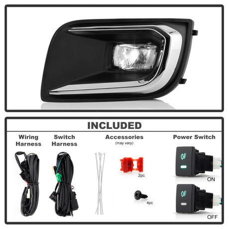Feux antibrouillard à LED de style OEM Spyder Toyota Sequoia 2018-2020 avec interrupteur d'ajustement OEM - Transparent