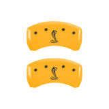 MGP 4 Caliper Covers Engraved Front Cobra Rear Snake Yellow Finish Black Char 2008 Ford Mustang