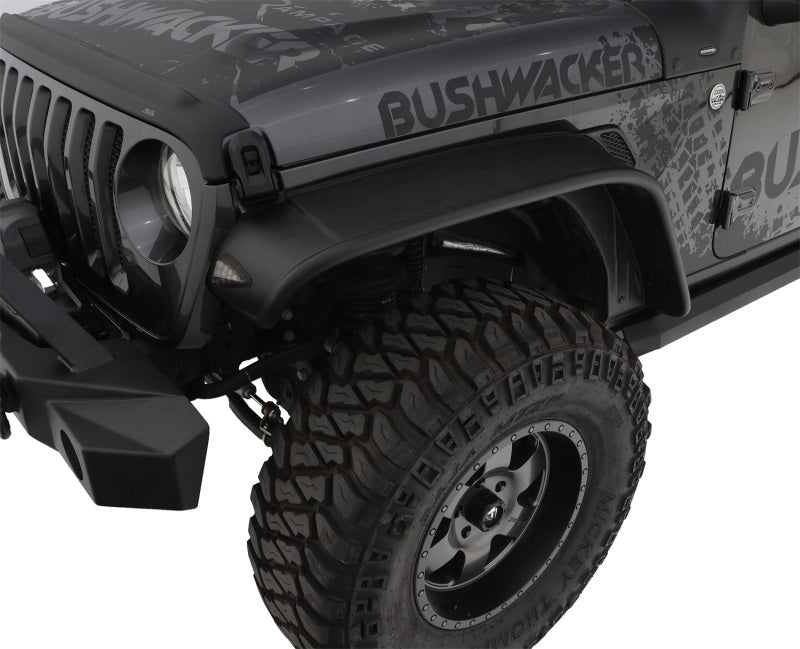 Élargisseurs de toit Bushwacker 2018+ Jeep Wrangler (JL) Unlimited Flat Style 4 pièces - Noir