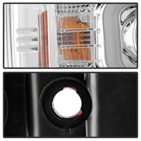 Phares de projecteur Spyder Chevy Silverado 2014-16 2500 HD avec barre lumineuse DRL Chrm PRO-YD-CSHD14-LBDRL-C