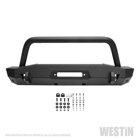 Pare-chocs avant court Westin 18-22 Jeep Wrangler JL / 20-22 Gladiator WJ2 avec pare-buffles - Tex. Blk