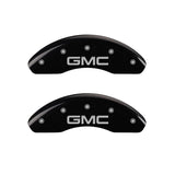 MGP 4 Caliper Covers Engraved Front & Rear GMC Black finish silver ch
