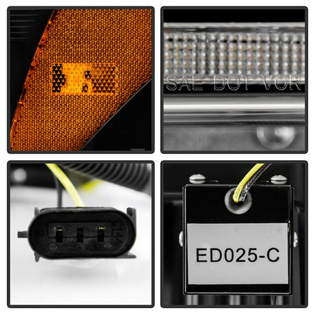 Phares à DEL haute puissance Spyder Apex 20-22 Ford F250/F350 (halogène) - Noir PRO-YD-FS20HALAP-SEQ-BK