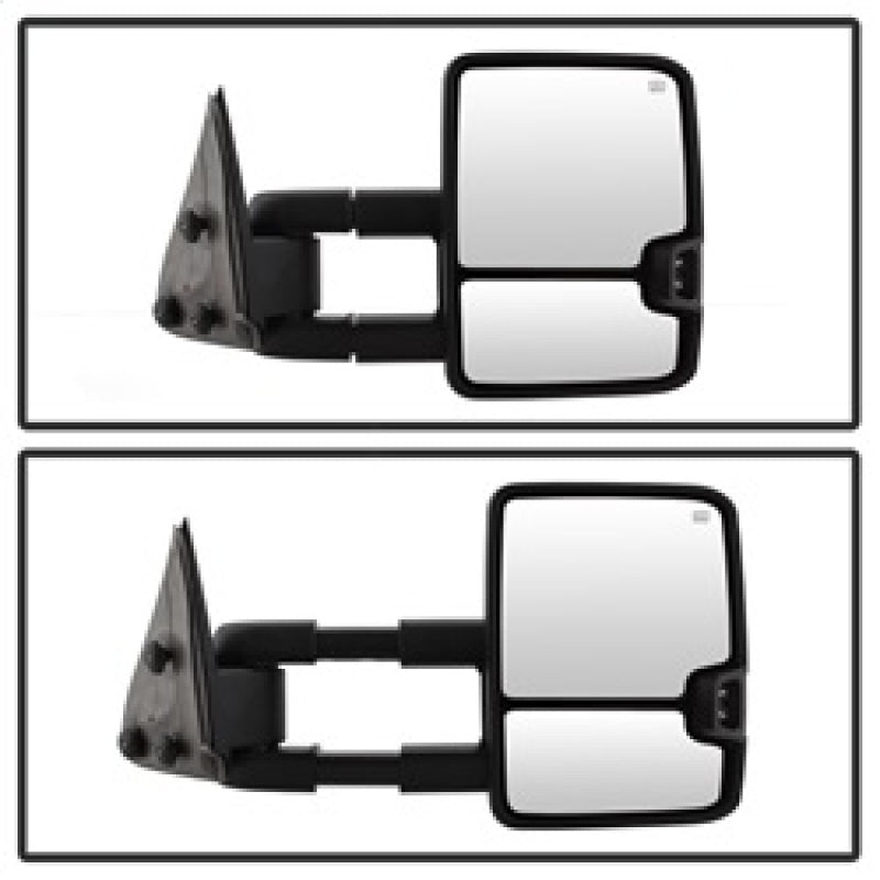 xTune Chevy Silverado 03-06 Heated Amber Signal Telescoping Mirrors Chrome MIR-CS03S-G3C-PWH-AM-SET