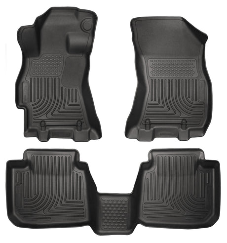 Revêtements de sol avant et 2e siège noirs Husky Liners pour Subaru Legacy/Outback 2015 Weatherbeater