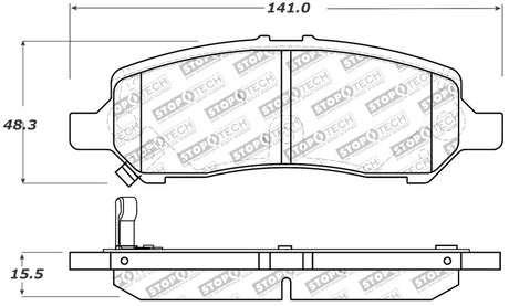 Plaquettes de frein arrière StopTech Performance 13-14 Dodge Dart/Jeep Cherokee