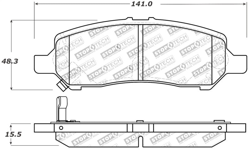 Plaquettes de frein arrière StopTech Performance 13-14 Dodge Dart/Jeep Cherokee