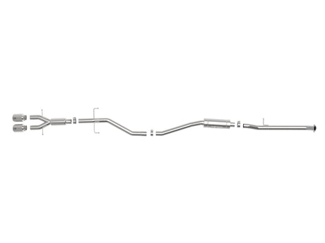 Système d'échappement Cat-Back aFe Takeda 2,5 pouces 304SS avec embouts polis 17-20 Honda Civic Si Sedan I4 1,5 L