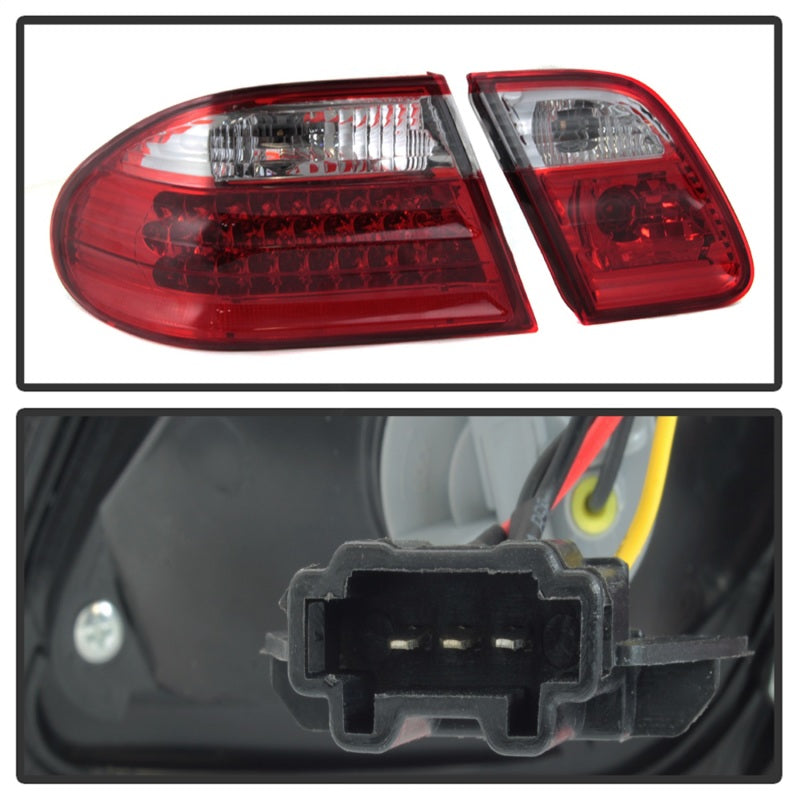xTune Mercedes Benz W210 E-Class 96-02 LED Tail Lights Red Clear ALT-CL-MBW210-LED-RC
