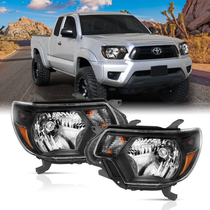 Phares en cristal ANZO 2012-2015 Toyota Tacoma Noir